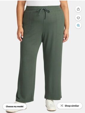 Terra and Sky Olive Drawstring Wide-Leg Pants